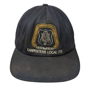 Carpenters Local 777 Snapback 5 Panel Cap Black One Size Adjustable Unite
